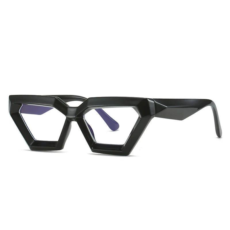 Fashionable Cat Eye Glasses with Spring Hinges and Clear Blue Light Blocking Lenses - Lucid Fantasy 