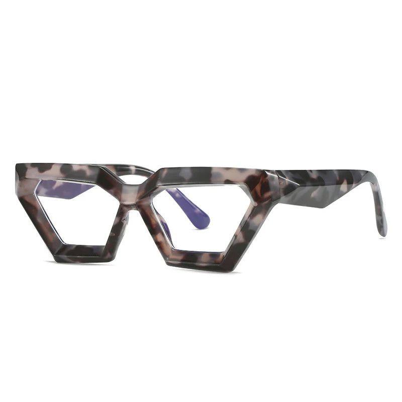 Fashionable Cat Eye Glasses with Spring Hinges and Clear Blue Light Blocking Lenses - Lucid Fantasy 