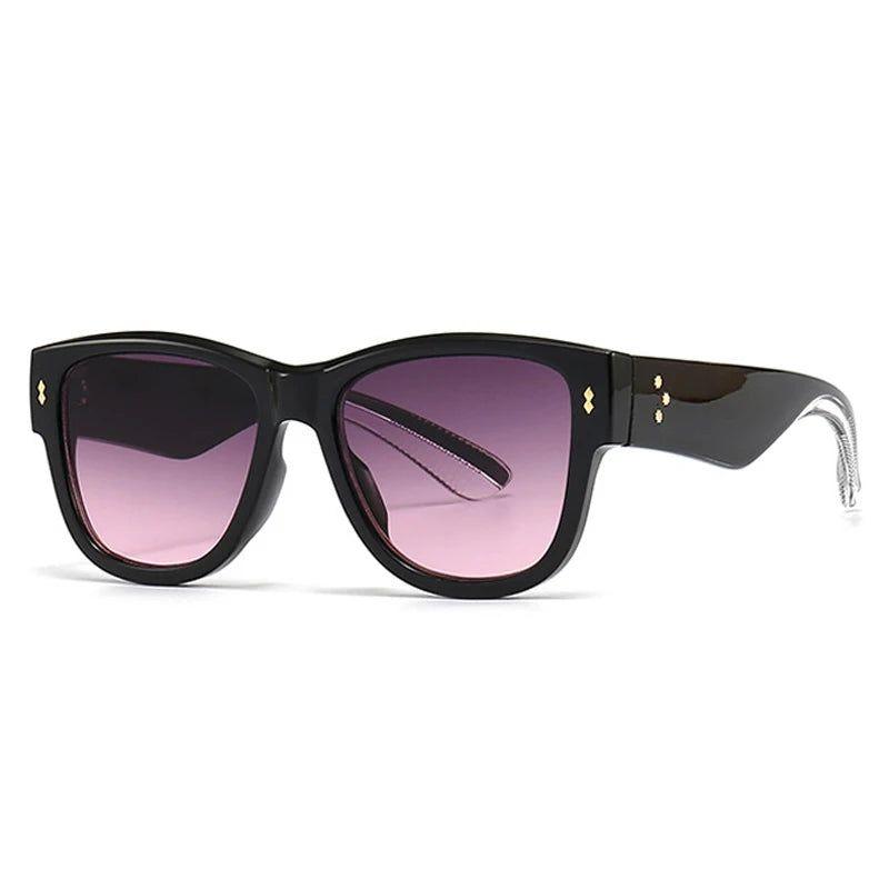 Fashionable Cat Eye Rivet Sunglasses with UV400 Protection - Lucid Fantasy 