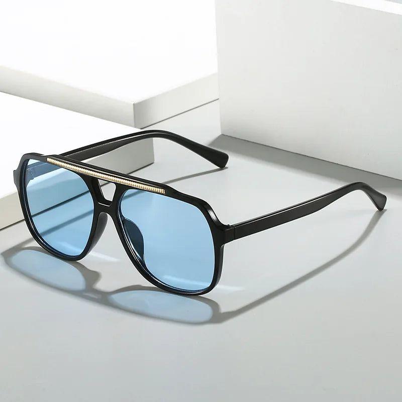 Fashionable Double Bridge Square Sunglasses with UV400 Gradient Protection - Lucid Fantasy 