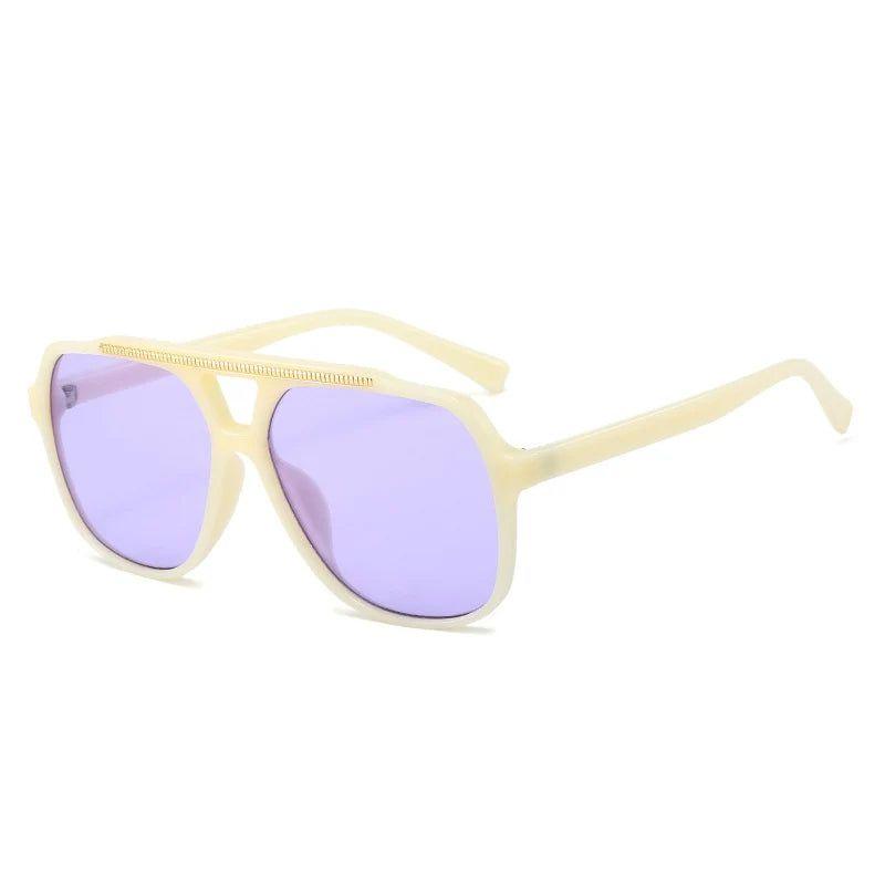 Fashionable Double Bridge Square Sunglasses with UV400 Gradient Protection - Lucid Fantasy 