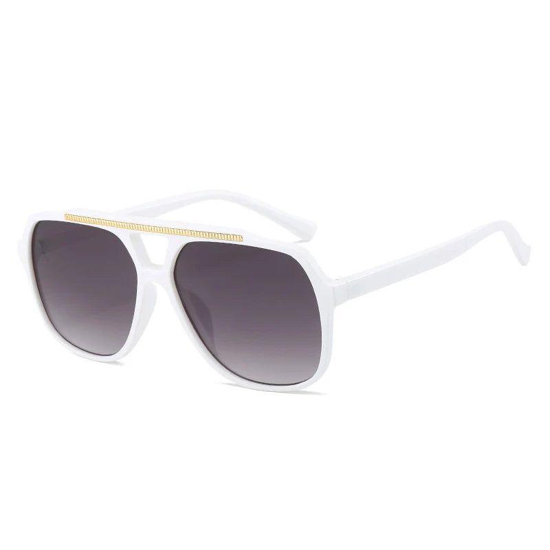 Fashionable Double Bridge Square Sunglasses with UV400 Gradient Protection - Lucid Fantasy 