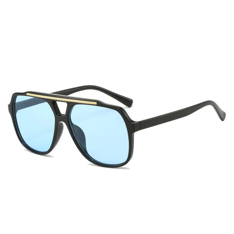 Fashionable Double Bridge Square Sunglasses with UV400 Gradient Protection - Lucid Fantasy 