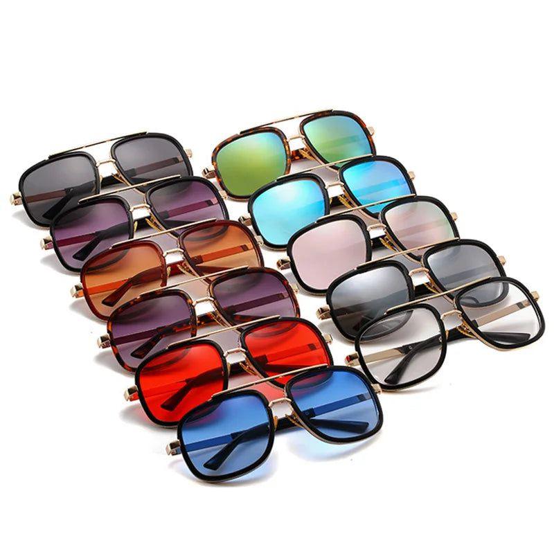 Fashionable Double Bridge Square UV400 Sunglasses for Outdoor Adventures - Lucid Fantasy 