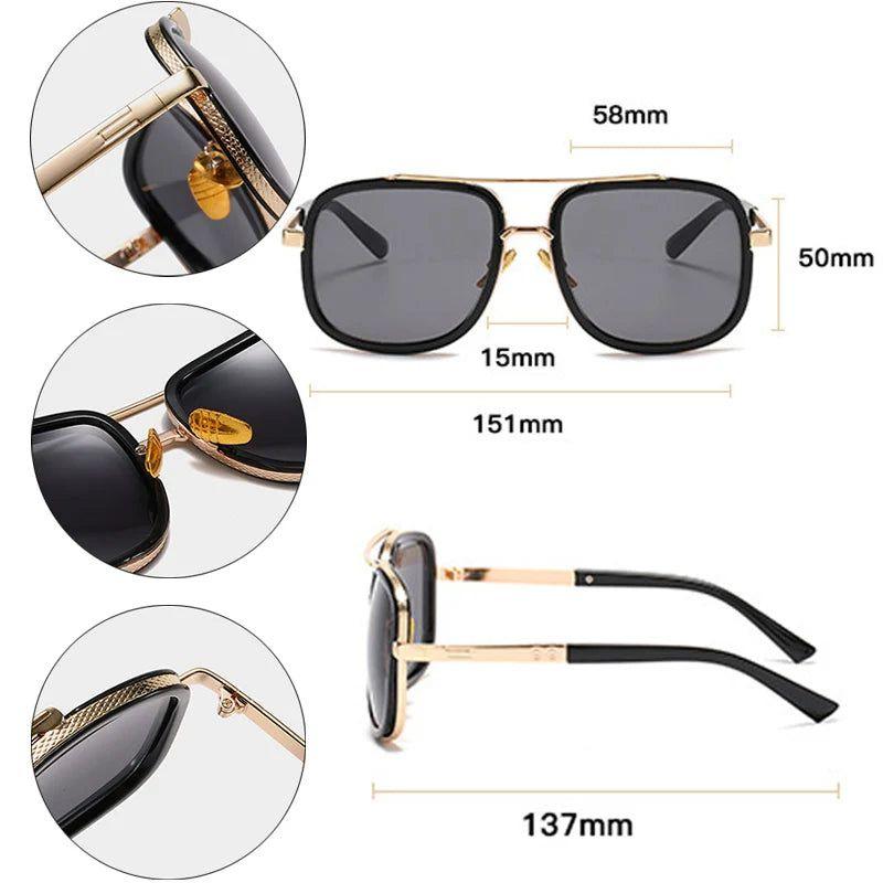 Fashionable Double Bridge Square UV400 Sunglasses for Outdoor Adventures - Lucid Fantasy 