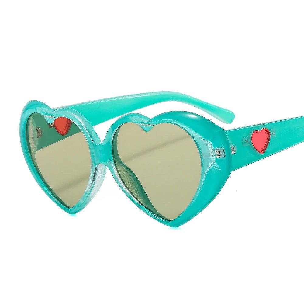 Fashionable Gradient Heart Sunglasses with Colorful Love-Inspired Frames - Lucid Fantasy 