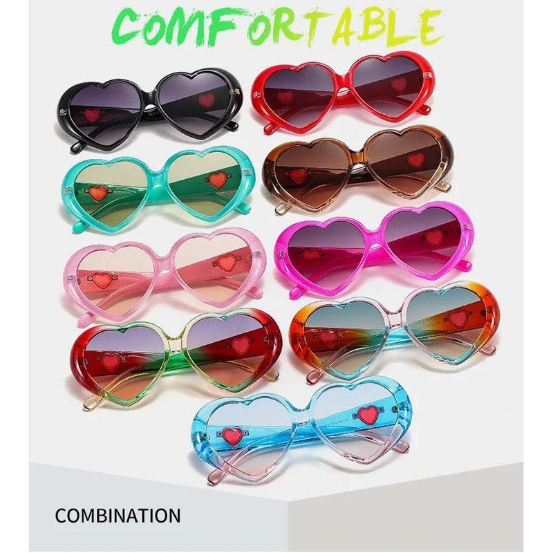 Fashionable Gradient Heart Sunglasses with Colorful Love-Inspired Frames - Lucid Fantasy 