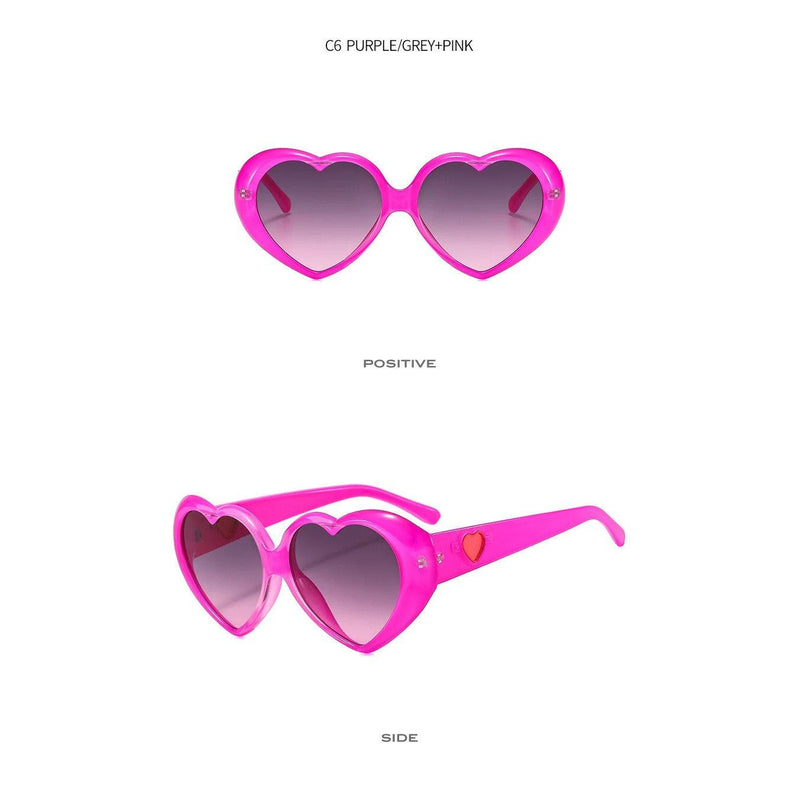 Fashionable Gradient Heart Sunglasses with Colorful Love-Inspired Frames - Lucid Fantasy 