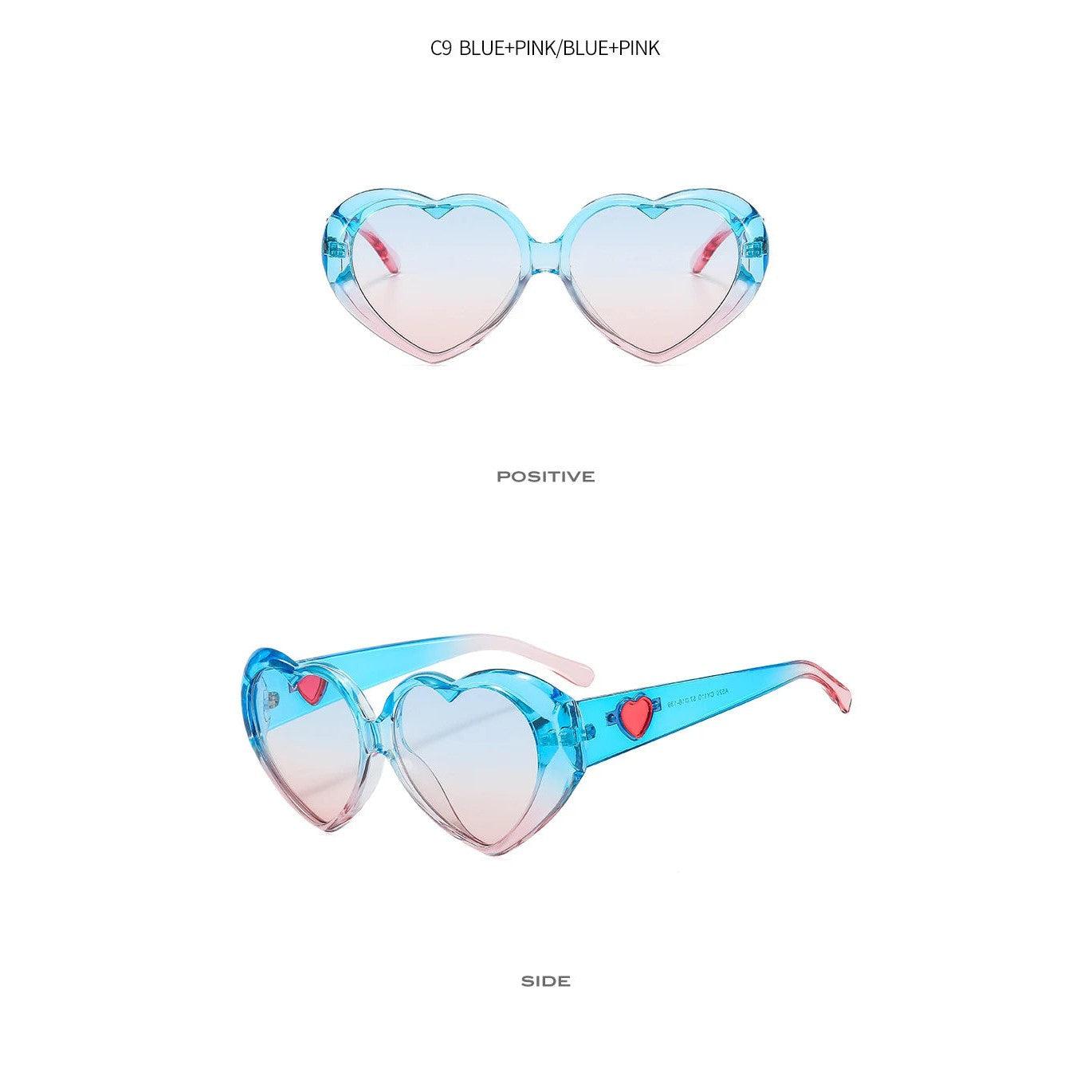 Fashionable Gradient Heart Sunglasses with Colorful Love-Inspired Frames - Lucid Fantasy 