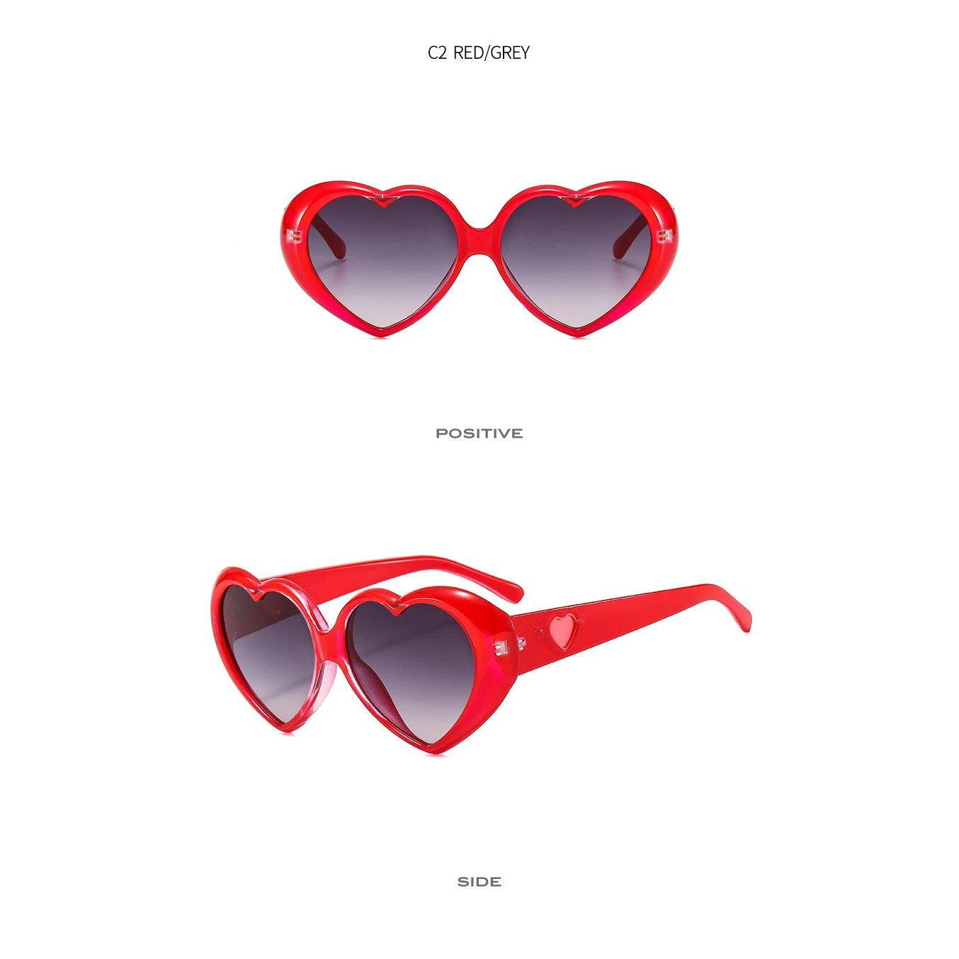 Fashionable Gradient Heart Sunglasses with Colorful Love-Inspired Frames - Lucid Fantasy 