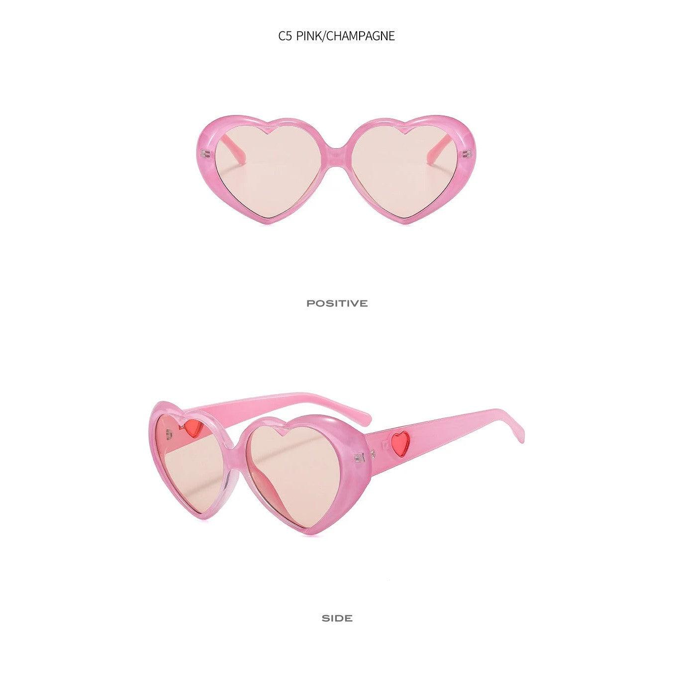 Fashionable Gradient Heart Sunglasses with Colorful Love-Inspired Frames - Lucid Fantasy 