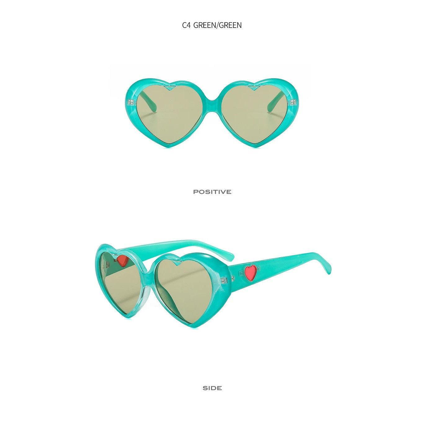 Fashionable Gradient Heart Sunglasses with Colorful Love-Inspired Frames - Lucid Fantasy 