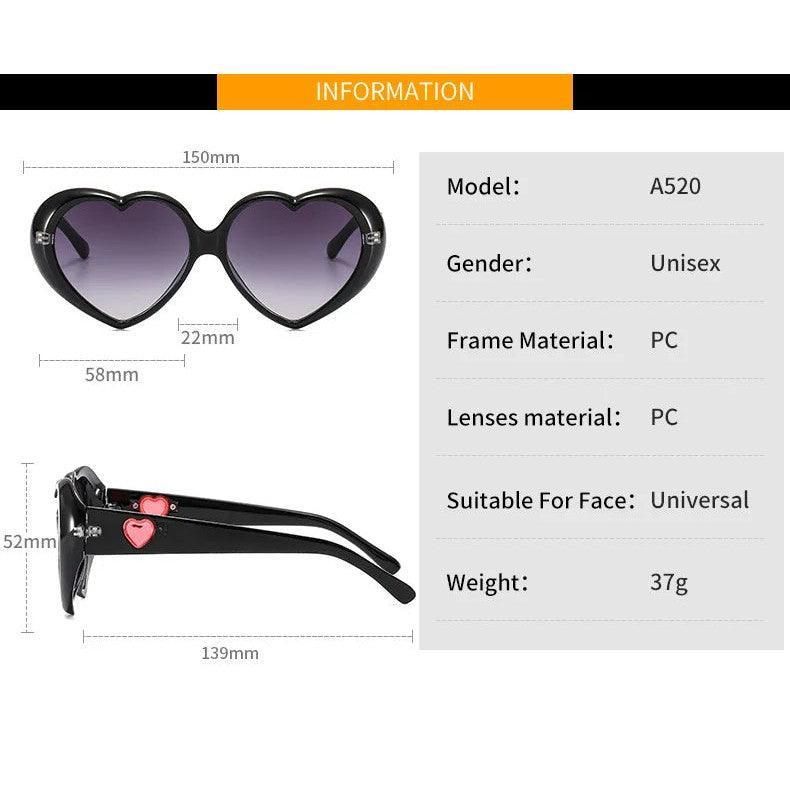 Fashionable Gradient Heart Sunglasses with Colorful Love-Inspired Frames - Lucid Fantasy 