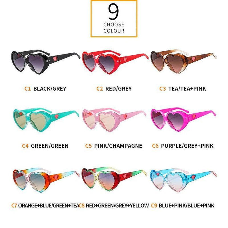 Fashionable Gradient Heart Sunglasses with Colorful Love-Inspired Frames - Lucid Fantasy 