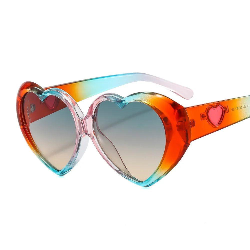 Fashionable Gradient Heart Sunglasses with Colorful Love-Inspired Frames - Lucid Fantasy 