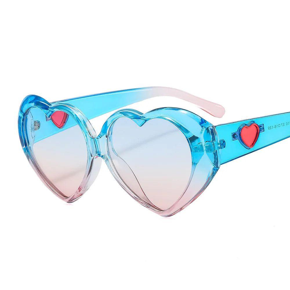 Fashionable Gradient Heart Sunglasses with Colorful Love-Inspired Frames - Lucid Fantasy 