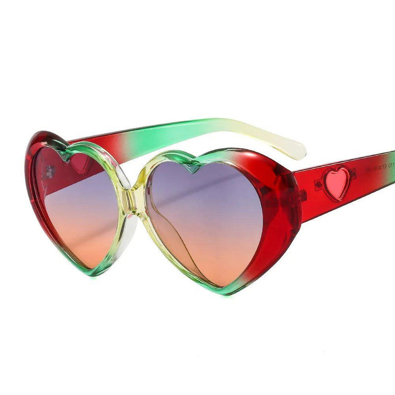 Fashionable Gradient Heart Sunglasses with Colorful Love-Inspired Frames - Lucid Fantasy 