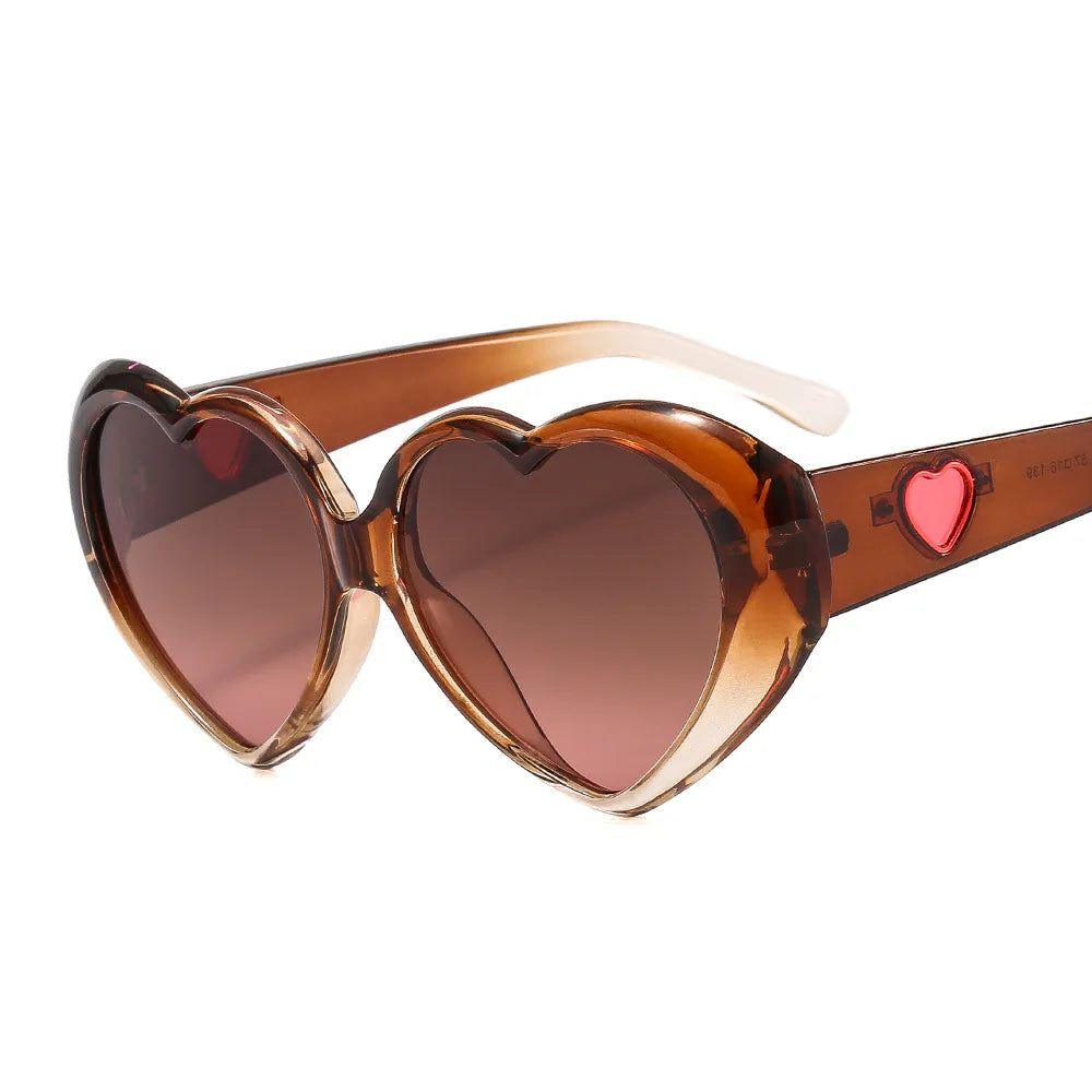 Fashionable Gradient Heart Sunglasses with Colorful Love-Inspired Frames - Lucid Fantasy 