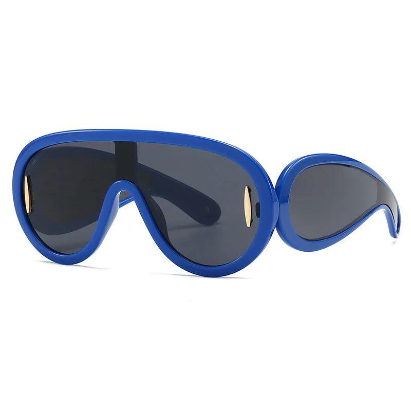 Fashionable Oversized Mirror Goggle Sunglasses with UV400 Protection - Lucid Fantasy 