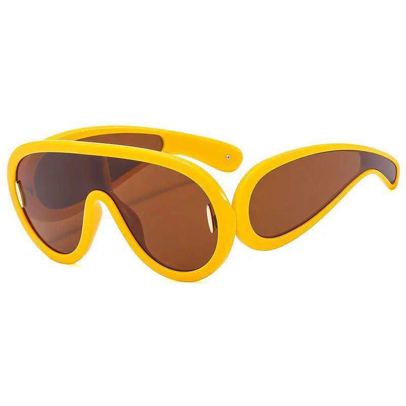 Fashionable Oversized Mirror Goggle Sunglasses with UV400 Protection - Lucid Fantasy 