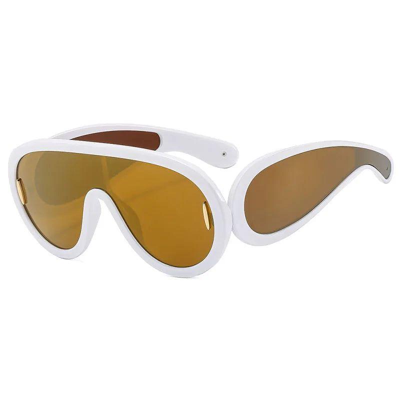 Fashionable Oversized Mirror Goggle Sunglasses with UV400 Protection - Lucid Fantasy 