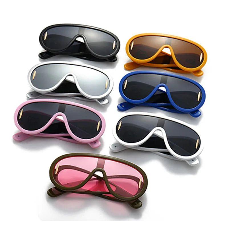 Fashionable Oversized Mirror Goggle Sunglasses with UV400 Protection - Lucid Fantasy 