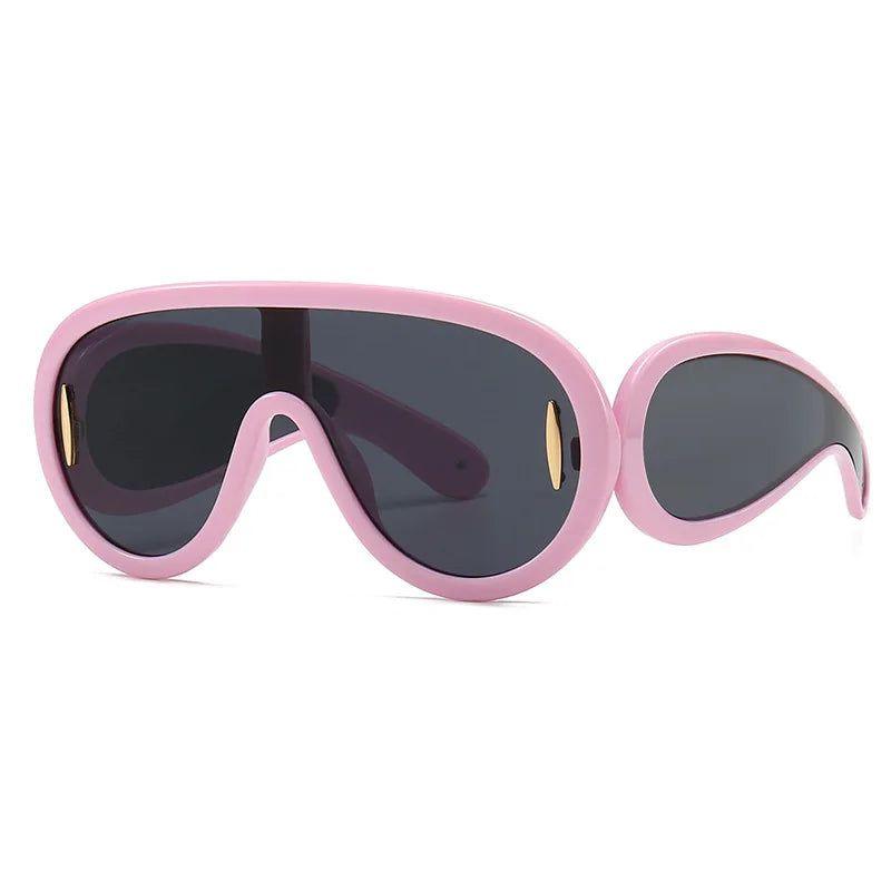 Fashionable Oversized Mirror Goggle Sunglasses with UV400 Protection - Lucid Fantasy 