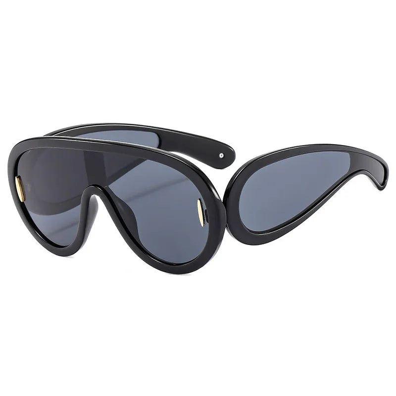 Fashionable Oversized Mirror Goggle Sunglasses with UV400 Protection - Lucid Fantasy 