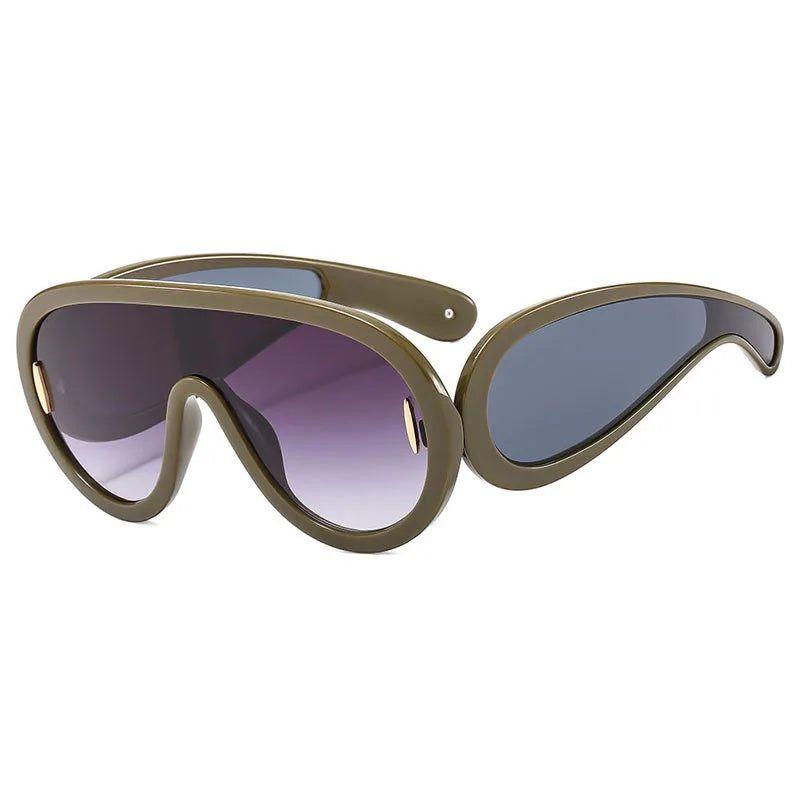 Fashionable Oversized Mirror Goggle Sunglasses with UV400 Protection - Lucid Fantasy 