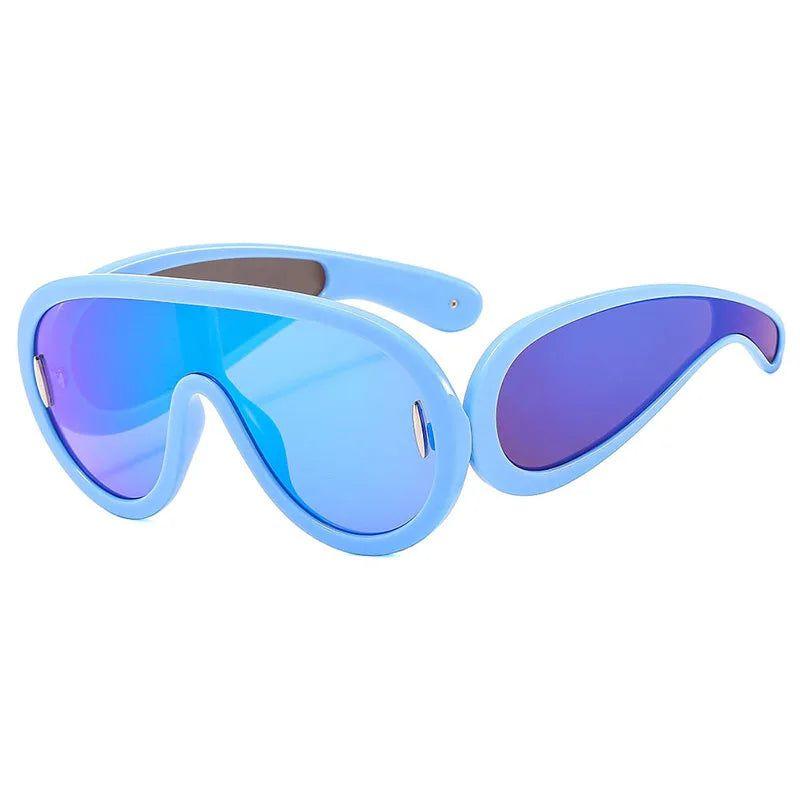 Fashionable Oversized Mirror Goggle Sunglasses with UV400 Protection - Lucid Fantasy 