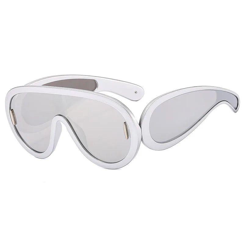 Fashionable Oversized Mirror Goggle Sunglasses with UV400 Protection - Lucid Fantasy 