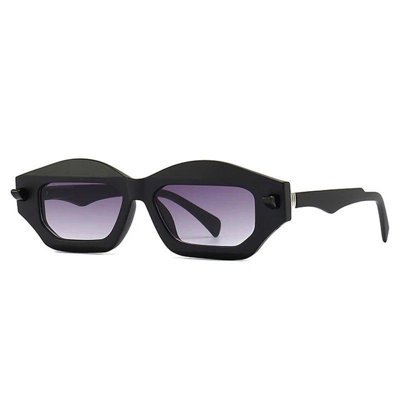 Fashionable Polygon Cat Eye Sunglasses with UV400 Protection and Rivet Accents - Lucid Fantasy 