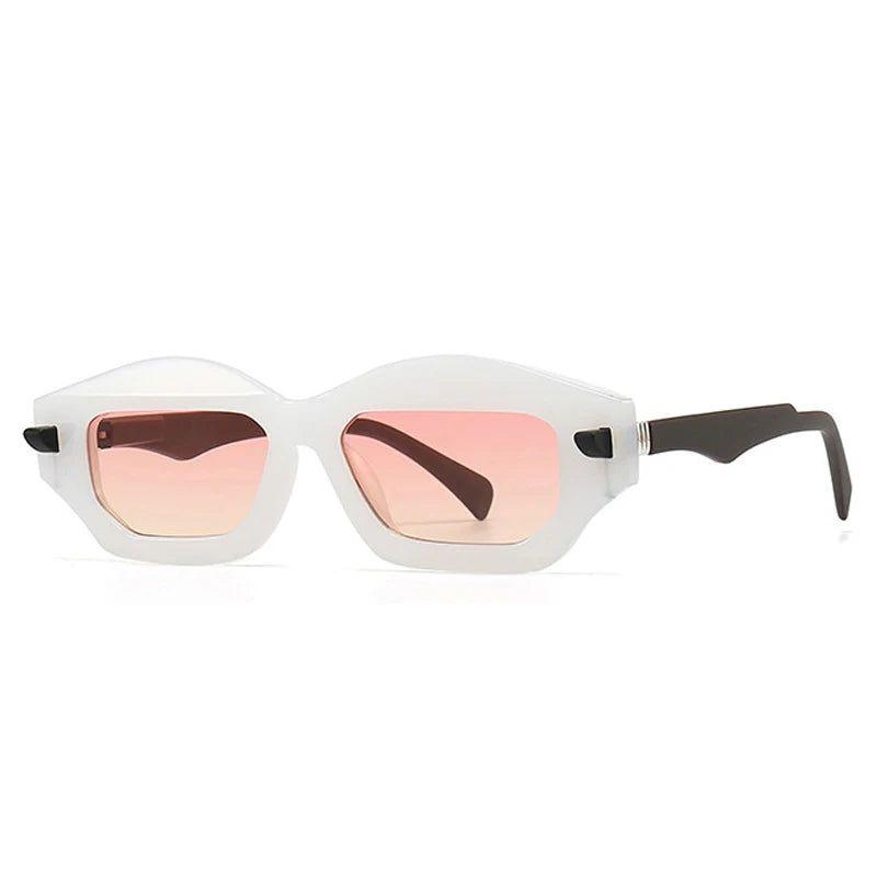 Fashionable Polygon Cat Eye Sunglasses with UV400 Protection and Rivet Accents - Lucid Fantasy 