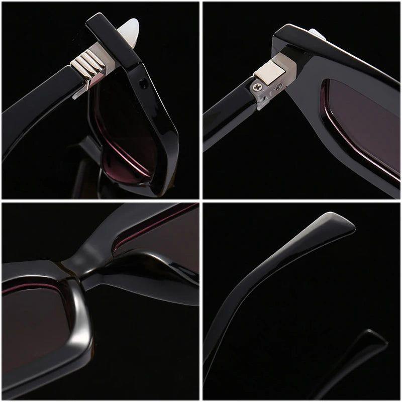 Fashionable Polygon Cat Eye Sunglasses with UV400 Protection and Rivet Accents - Lucid Fantasy 