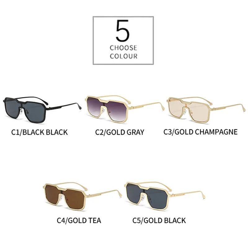 Fashionable Punk Retro Square Metal Frame Sunglasses for Bold Fashion Statements - Lucid Fantasy 