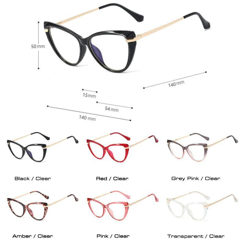 Fashionable Retro Anti-Blue Light Eyeglasses with Grey Pink TR90 Frame - Lucid Fantasy 