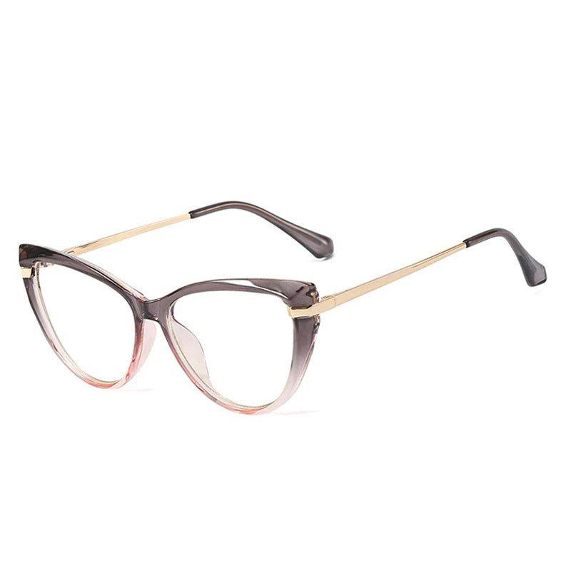 Fashionable Retro Anti-Blue Light Eyeglasses with Grey Pink TR90 Frame - Lucid Fantasy 