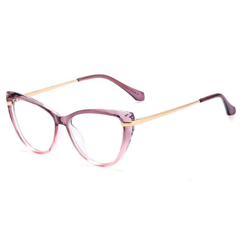 Fashionable Retro Anti-Blue Light Eyeglasses with Grey Pink TR90 Frame - Lucid Fantasy 