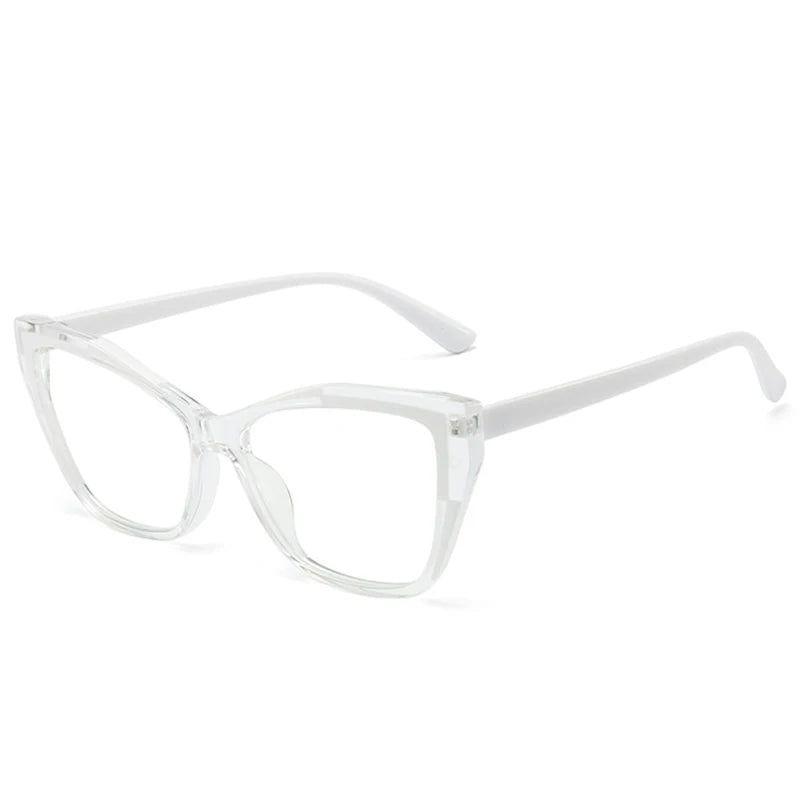 Fashionable Retro Cat Eye Dual-Tone Eyewear with Anti-Blue Light Protection - Lucid Fantasy 