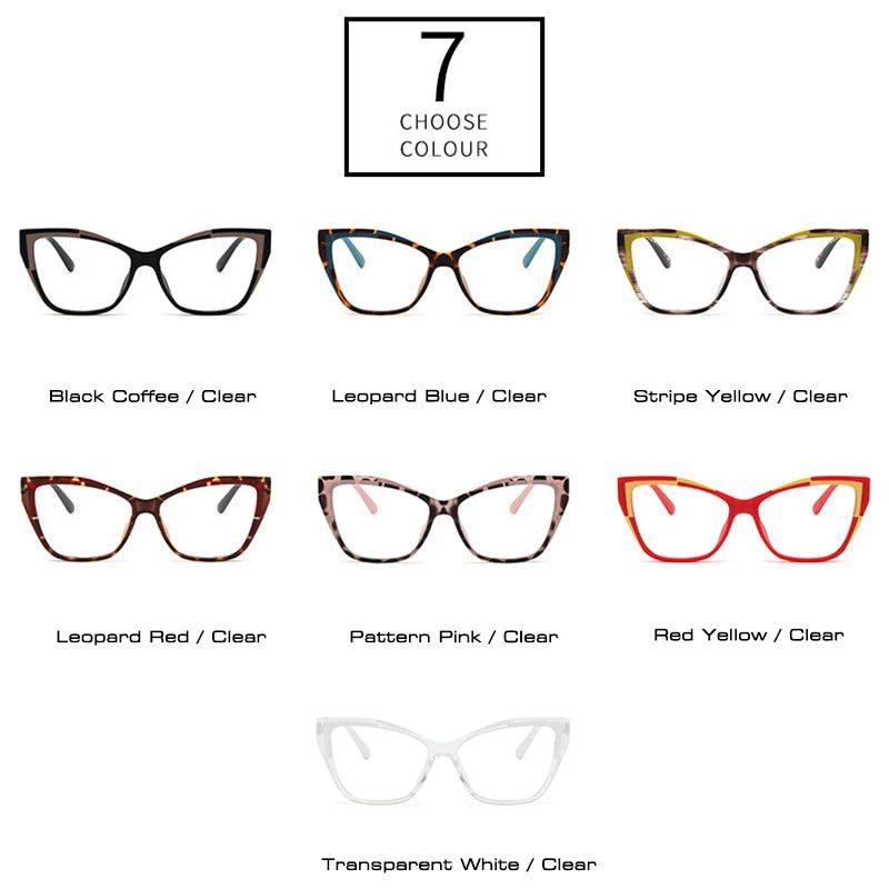 Fashionable Retro Cat Eye Dual-Tone Eyewear with Anti-Blue Light Protection - Lucid Fantasy 