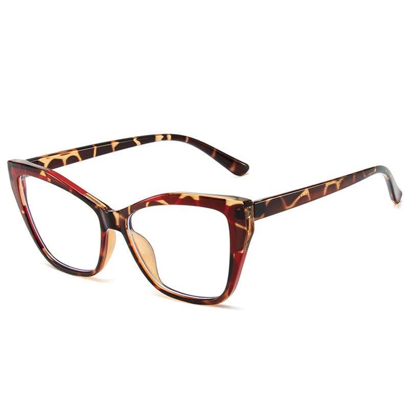 Fashionable Retro Cat Eye Dual-Tone Eyewear with Anti-Blue Light Protection - Lucid Fantasy 