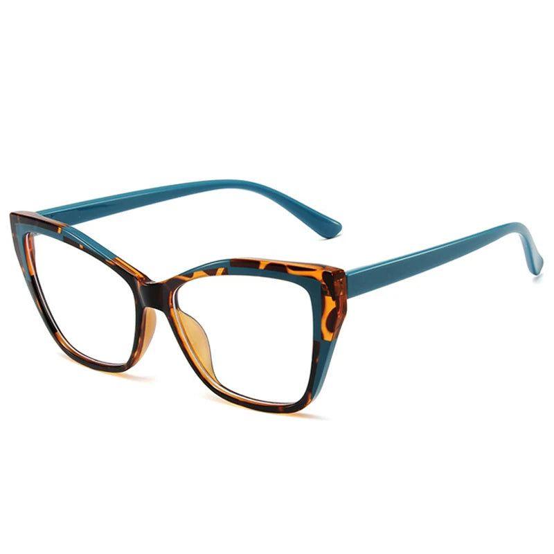 Fashionable Retro Cat Eye Dual-Tone Eyewear with Anti-Blue Light Protection - Lucid Fantasy 