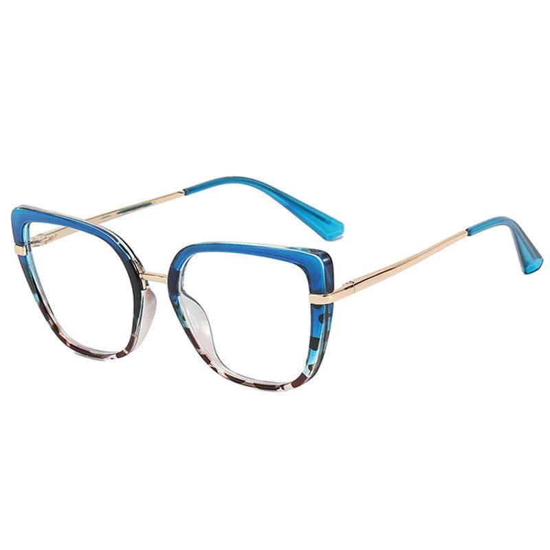 Fashionable Retro Cat Eye Glasses with Anti-Blue Light Protection and TR90 Metal Frames - Lucid Fantasy 