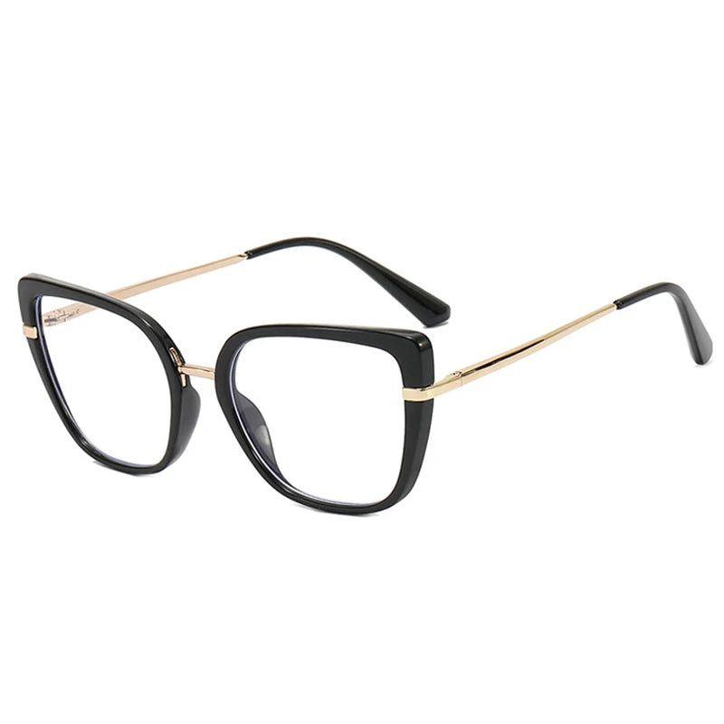 Fashionable Retro Cat Eye Glasses with Anti-Blue Light Protection and TR90 Metal Frames - Lucid Fantasy 