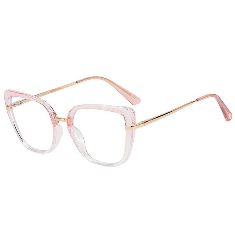 Fashionable Retro Cat Eye Glasses with Anti-Blue Light Protection and TR90 Metal Frames - Lucid Fantasy 