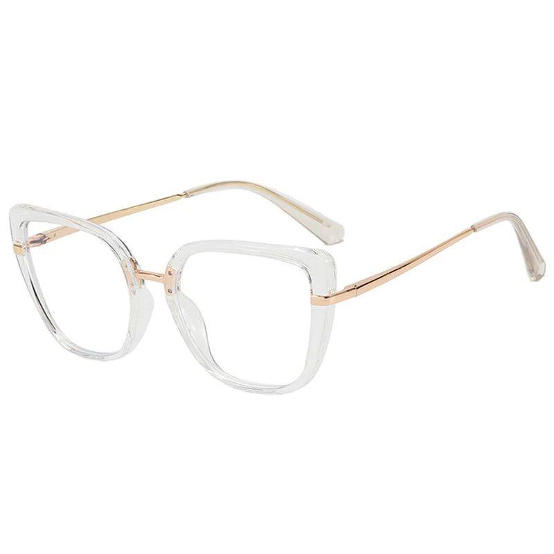 Fashionable Retro Cat Eye Glasses with Anti-Blue Light Protection and TR90 Metal Frames - Lucid Fantasy 