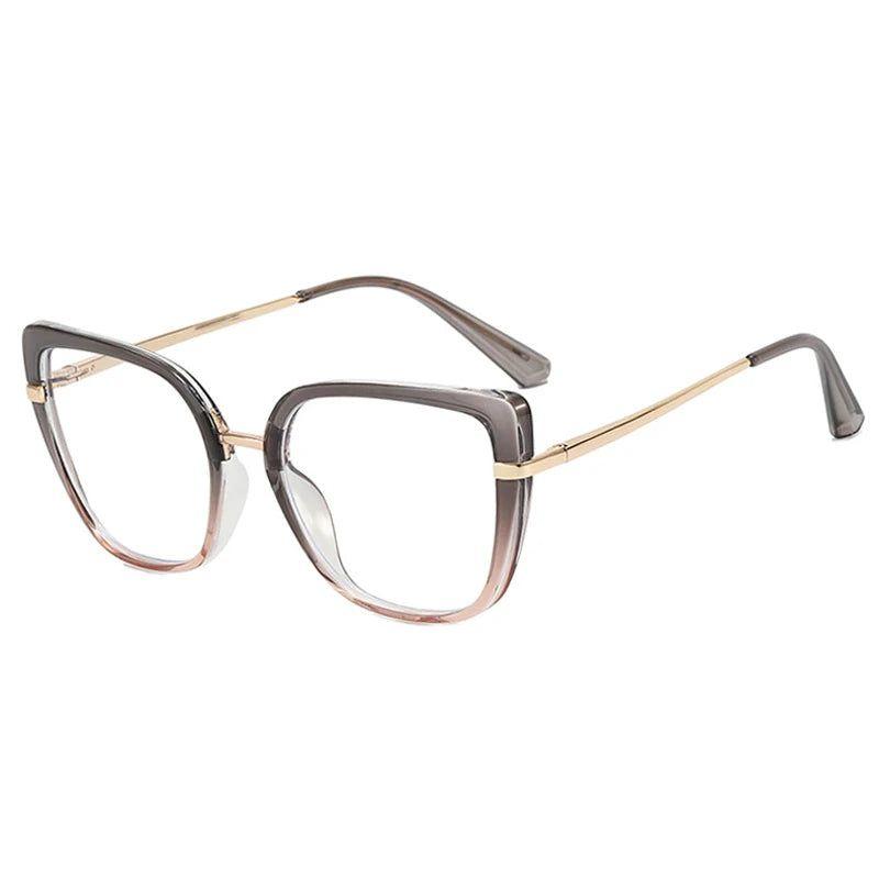 Fashionable Retro Cat Eye Glasses with Anti-Blue Light Protection and TR90 Metal Frames - Lucid Fantasy 