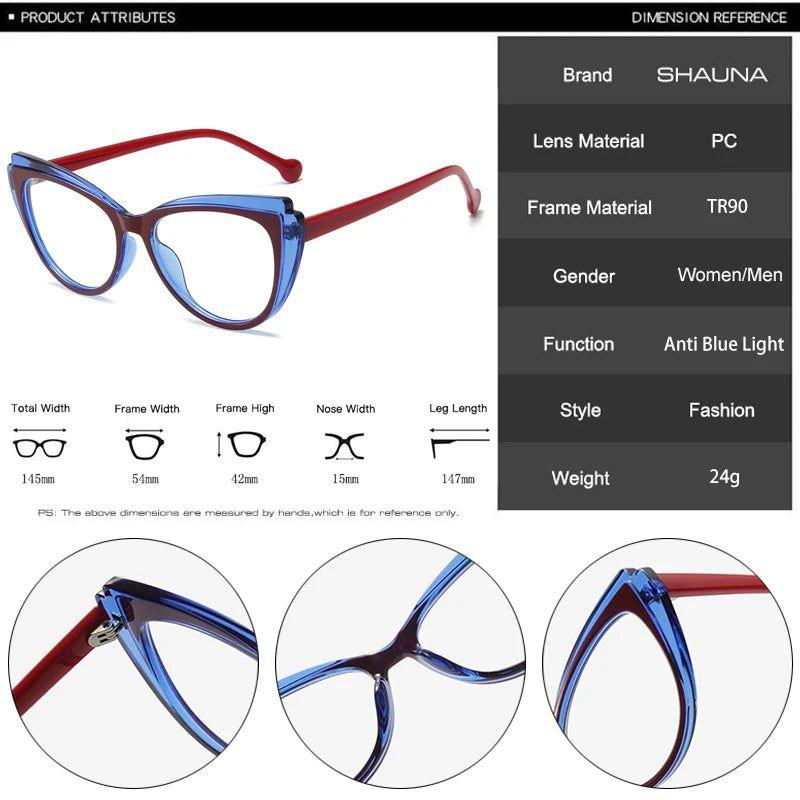 Fashionable Retro Cat Eye Glasses with Anti-Blue Light Protection - Lucid Fantasy 