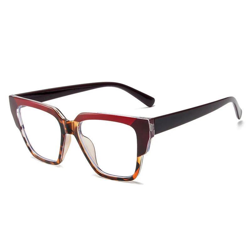 Fashionable Retro Cat Eye Glasses with Colorful Polygon Design and Anti-Blue Light Protection - Lucid Fantasy 