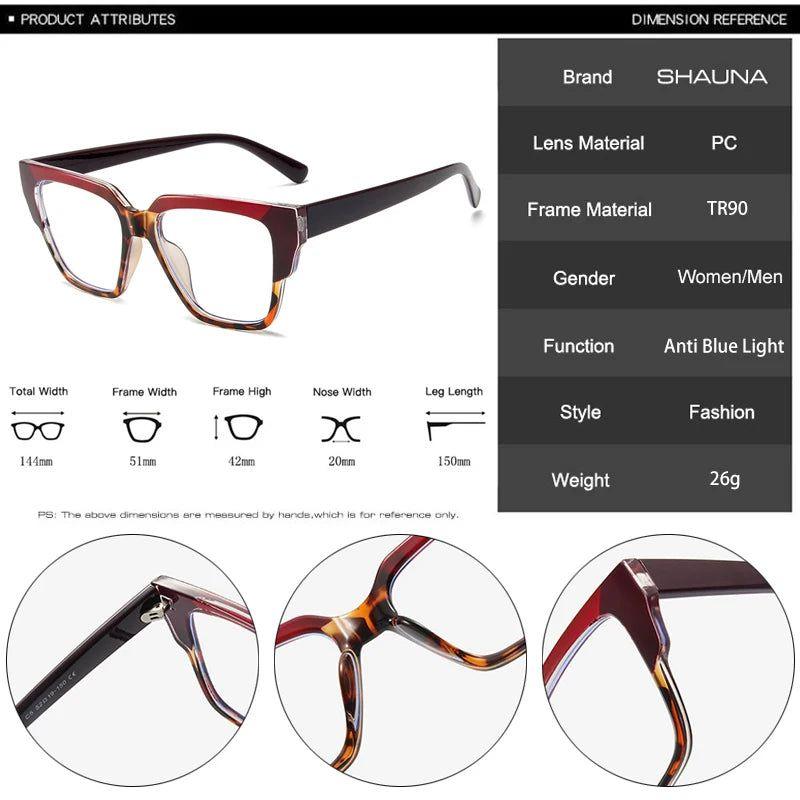 Fashionable Retro Cat Eye Glasses with Colorful Polygon Design and Anti-Blue Light Protection - Lucid Fantasy 